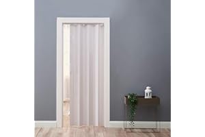 PANANA PVC Folding Door, Internal Plastic Folding Concertina Door with Gloss Acrylic Widths 820 * 2030 * 6mm, with Panels Magnetic Locks (White)