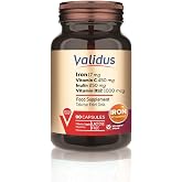 Validus Iron 17 mg + Vitamin C 450 mg + Inulin 250 mg + Vitamin B12 1000 mcg 90 Capsules