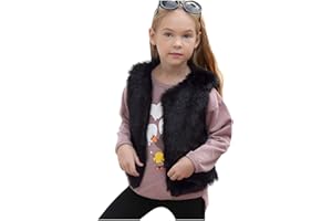 wojonifuiliy Kunstpelz Fellweste Kinder Mädchen, Kleinkind Baby Kinderfellweste Ärmellose-Pelzmantel Zotte Fleece Outwear, Herbst Winter Warmer Kunst-Pelzweste Kinder Gilet Vest