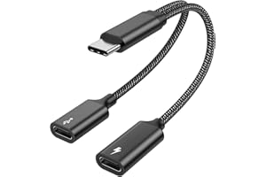 MOGOOD USB C Splitter USB C to USB C Female Adapter USB Y Splitter Cable(NOT for Monitor) USB C Male to 2USB-C Female Cord Double USB C Port Hub USB C Charging Split Adapter for Mac,Xbox One,Laptop