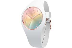 Ice-Watch - Ice Sunset Rainbow - Montre Blanche pour Femme avec Bracelet en Silicone - 015743 (Small)