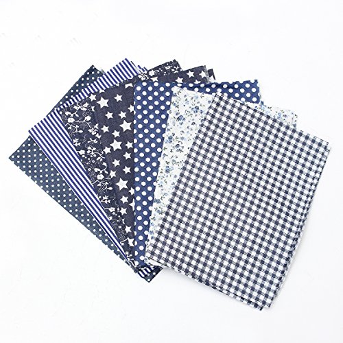 KING DO WAY 7 Stueck verschiedene Marine Blau serie Baumwollstoff vorgestanzten baumwolle quilt stoff viertel 19,7 “ suqare Dunkel Blau 50x50cm - 2