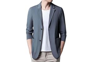 liaddkv Giacca da uomo, casual, elegante, slim fit, blazer, estiva, autunno, da uomo, sportiva, estiva, leggera, per matrimoni, feste, lauree, business, XXL