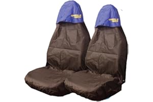 Wheels N Bits Two Waterproof Oil Dirt Resistant Heavy Duty Cover Front Car Van SUV Seat Covers Protectors Colour Top/Black Main 600D Material ( Blue Top )
