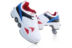 Pinkskattings@ Damen Und Mädchen Rollschuhe Skateboard Schuhe Kinderschuhe Mit Rollen Skate Shoes Rollen Schuhe Sportschuhe Laufschuhe Sneakers Mit Rollen Kinder (Weiß