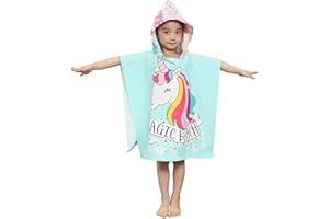 JORAKI Ponczo kąpielowe dla dzieci, ręcznik plażowy z kapturem, ręcznik plażowy z mikrofibry, łazienka pod prysznic basen szlafrok dla chłopców 2-8 lat