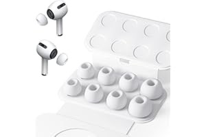 Adhiper 4 pary zapasowych zatyczek do słuchawek AirPods Pro 2, antypoślizgowe, miękkie silikonowe z przenośnym pudełkiem do przechowywania (XS/S/M/L)