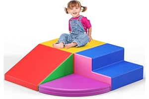 STYPLZ Blocchi da arrampicata 4p bianchi per neonati, blocchi da arrampicata per neonati, rivestimento in PU antigraffio, facile da pulire, cerniera nascosta, schiuma altamente elastica, set da gioco morbido