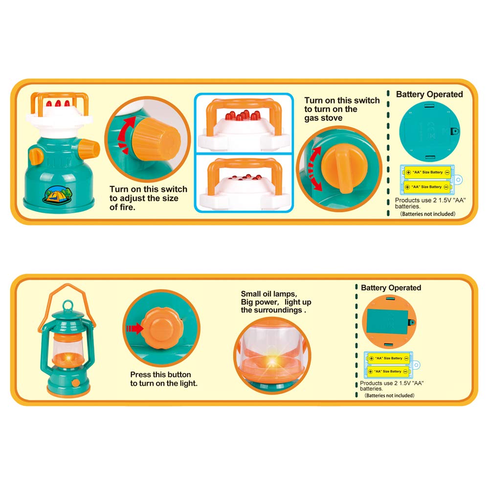 LBLA-Tente-De-Camping-Enfant-avec-Cuisine-et-Kit-de-Survie-Accessoires-dExtrieurJouet-Jeu-Aventurier-pour-des-Gamins-de-3-Ans