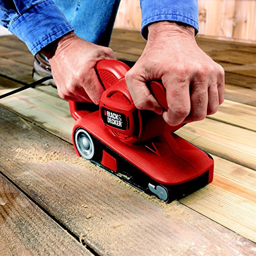 Black + Decker 720W Bandschleifer, automatische Schleifbandzentrierung, Staubfangsack, einfache Bandmontage, KA86 - 5