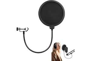 BANJIABB Mikrofon Popschutz,Popschutz Mikrofon,Popschutz,Pop Filter,Professional Mikrofon Pop Filter Mask Shield,Mic Windschutz Schaum,Fur Blue Yeti,Snowball,Quadcast Und Jedes Andere Mikrofon
