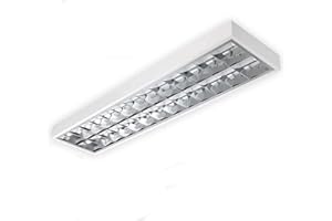 ‎ELG LEUCHTEN ELG Leuchten Rasteranbauleuchte 150cm 2-flammig Büroleuchte Anbauleuchte Deckenleuchte mit Doppelparabolraster (BAP), vorverdrahtet für 2 LED-Röhren, Leuchtmittel nicht im Preis enthalten