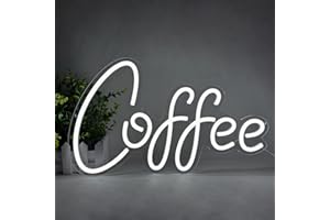 YUEYYNS Insegne al Neon del Caffè Luce al Neon a LED Luce al neon con lettere di caffè bianco Utilizzato per ristoranti,caffè,bar,feste,luci decorative per pareti Insegna luminosa
