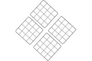 TSQZE Metallgitter Fotowand Wandgitter Fotogitter Wandgitter Regal DIY für Memo Hängen Fotos Bildern Kunst Postkarten Wanddekoration 20 * 20cm (Black-4PCS)