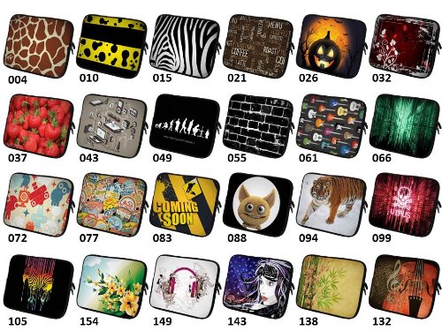 ©art&cherry Designer Laptoptasche Notebooktasche in 14 Zoll auch in 10 Zoll / 13 Zoll / 15 Zoll / 17 Zoll erhältlich Sleeve Neopren Schutzhülle Netbook Tablet Cover Hülle Ipad schwarz IV - 2