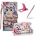 Price comparison product image Strap Leather Case for Samsung Galaxy S7 Edge,Wallet Stand Flip Case for Samsung Galaxy S7 Edge,Herzzer Bookstyle Stylish Pretty 3D Purple Owl Pattern Magnetic PU Leather with Soft Silicone Inner Back Case for Samsung Galaxy S7 Edge