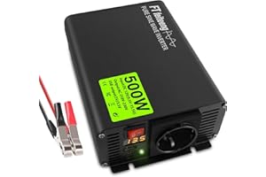 Reiner Sinus Wechselrichter 12V DC auf 220V/230V AC LED Display Dual 5V/3.4A USB-Anschlüsse, geeignet für Camping, Wohnmobil, LKW (500W)