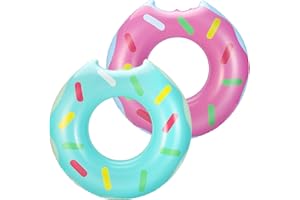 HeySplash Bouée Gonflable de Piscine en PVC, Anneau de Natation avec Motif Mignon pour Adolescents & Adultes, Accessoire de Natation Facile à Gonfler Transporter Intérieur Extérieur