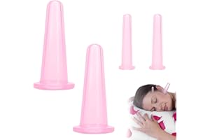 PCSFOE Lot de 4 ventouses pour le visage, le visage, le visage, les ventouses en silicone, peuvent lisser la cellulite et les poches des fascias et améliorer la circulation sanguine (rose)