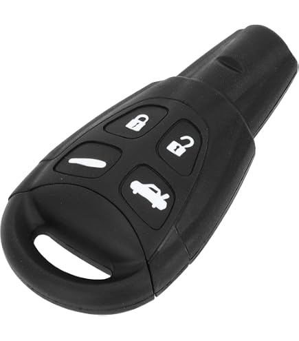 Custodia Chiave Auto In ABS Per Saab 93 95 | Guscio Sostitutivo Con 4 Pulsanti | Telecomando Nero - 2