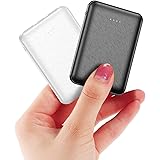 [2 pezzi] Mini Power Bank piccola ma forte batteria esterna 5000 mAh, power bank portatile, con cavo, batteria esterna legger