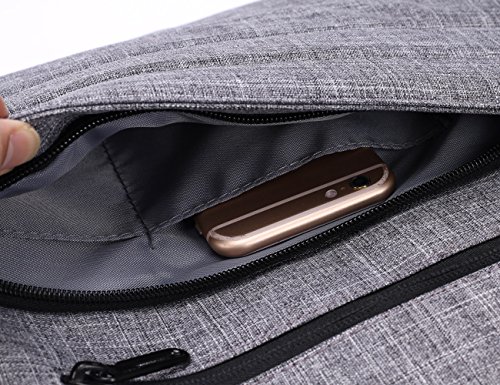 J-Bonest 15,6 Zoll Tragbar Laptop Tasche mit Schultergurt, Tragender Schulter-Beutel Hülle Tasche Aktentasche für Laptops / MacBook / Notebook (Grey) - 6