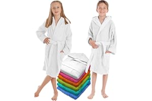 LEBENGOOD Accappatoio per Bambino e Bambina : Ragazzo e Ragazza, Unisex - 100% Cotone OEKO-TEX® Accappatoio Spugna- 2 Tasche, Cintura, Cappuccio