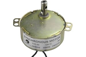 CHANCS 12V DC Plattenspieler Motor, Synchron Getriebemotor TYC-50 12V DC 20-24U/min 4 W Langsame Geschwindigkeit CW/CCW-Richtung für handgemacht, Schulprojekt, Modell oder Führungsmotor