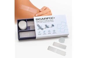 ScarFix+ Silicone Scar Patches - Medical-Grade Scar Care for Surgery, Keloids, Burns & Acne Marks | Transparent, Hypoallergenic & Latex-Free | 18 Pre-Cut Strips