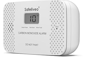 SAFELIVEO Carbon Monoxide Detector with Digital Display,CO Alarm with Replaceable Battery - 10 Year Sensor Life,Portable Carbon Monoxide Alarm for Home with Memory Alarm Function,Comforms to EN 50291 Standard.