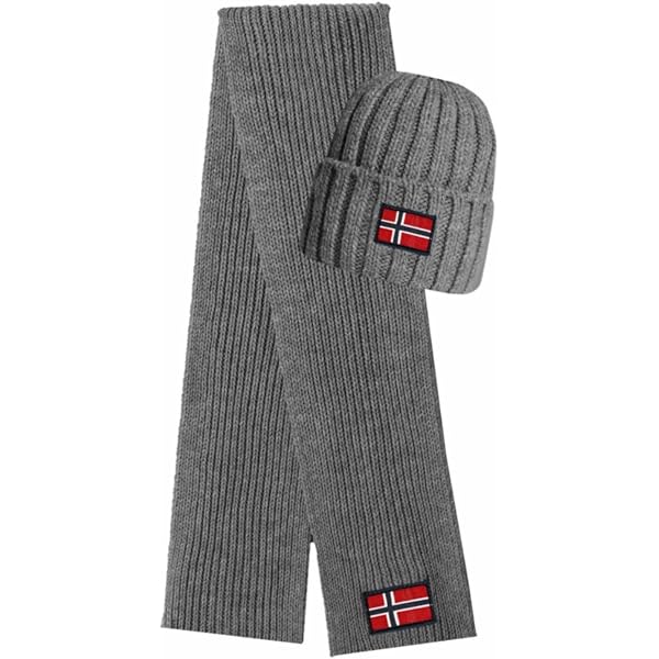 Itzu Berretto Invernale Lavorato A Maglia Con Bandiera Del Regno Unito (Union Jack), Pompon, Blu Navy E Rosso Cremoso