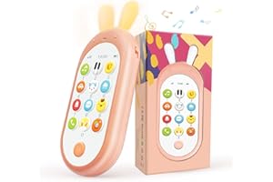 Richgv Baby Toys 6 to 12 Months, Baby Phone Toys for 1 Year Old Girl Teething Toys for Babies 6-12-18 Months Baby Cell Phone Toy with Breathing Light, Various Music Sounds, Baby Girl Gifts