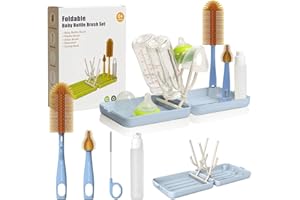 YOTIME Reise Flaschenbürste Baby Set mit Baby Flaschenhalter, für Must Have Reisen, Seine Freunde und Verwandten Besuchen, Blau