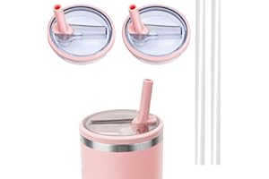 WALLFID 2pcs Coperchio Flip a Cannuccia Anti-perdite per Tumbler da 40oz,con 2 Cannucce,Anti-perdite e Anti-polvere,Facile da Pulire e Riutilizzabile,Accessori per Tazza (Rosa Sakura)