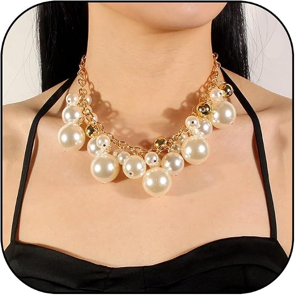 MeliMe 5 Layer Faux Pearl Necklace Set – Imitation Pearl Necklace, Bracelet & Earrings, Wedding Jewelry - View #11