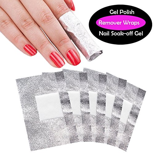 MAKARTT 200 Stücke/Packung Nagellackentferner Acrylic UV-Gel Aluminium Folie mit Wattepad Nagel Folie Wraps – Geeigent für Nagelpflege zu Hause. - 4