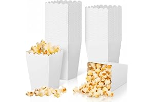 24 stycken vita popcorn påsar, 5,5 × 7,5 × 11 cm, popcorn lådor, minipapper | vit, för jordnötter, godis, kex, chips, kycklingnuggetter, makaroner, munkar