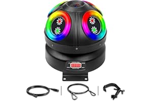 METYONLASER Bühnenlichter Magic Ball, DJ-Lichter, bewegliche Kopflichter mit RGB-Beam-Effekt, stufenlose Rotation mit DMX-Steuerung und aktiviertem Ton für Hochzeits-DJ-Partys, Live-House
