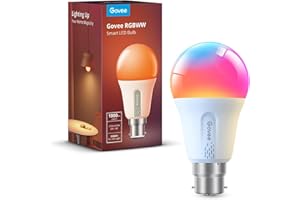 Govee Smart Bulb RGBWW, 1000lm Wi-Fi LED Bulbs B22, Smart Light Dimmable, DIY 16 Million Color, 64 Dynamic Scenes, Works with Alexa & Google Assistant, 1 Pack
