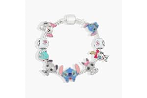 VIYAAN Lilo stitch Bracelet à breloques réglable, en Alliage, 19cm pour Fille et Les Adolescents, Fête d'anniversaire Habillage Accessoire
