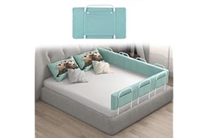 MGCHOWUE Barrera de Cama Niños Anticaída, Barandilla de Seguridad Infantil para Camas de Niños y adultos, con Cremallera Extraíble y Lavable, Ajustables en Altura, 50 60 100 150 180 200cm, Verde Gris Rosa