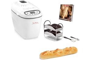Moulinex Home Bread Baguette Machine à petits pains, 16 programmes, Résultats homogènes, Jusqu'à 1,5 kg de pain frais, Plaque