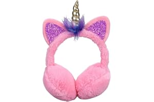 Fenical Ohrenschützer Mädchen Einhorn Plüsch Ohrenschützer Kopfbedeckungen niedlichen Cartoon Ohrenwärmer für Frauen Mädchen - pink