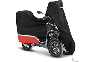 CATOLSSS Bâche de protection pour moto d'extérieur (avec coffre), imperméable et résistante à l'hiver, tissu Oxford 420D, convient pour Piaggio MP3 250/310/300/350/400/500/530 (2014-2025), rouge