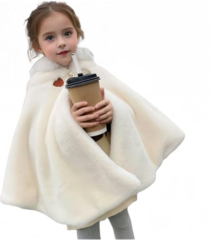 Cape à Capuche Hiver ZUMUii Butterme - Poncho Doux Et Chaud Pour Bébé Enfants Tout-Petits