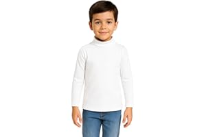 Intimitaly Lupetto Caldo Cotone per Bambino e Bambina, Collo Alto Avvolgente, da 3 a 10 Anni, Bianco Blu Rosso Nero Verde