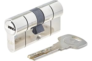 Yale Cylindre de Serrure Débrayable 30x30 mm, 10 Goupilles - Porte Extérieure, Porte Intérieure, Porte d'Entrée - YC2100-5 Clés réversibles, Nickelé