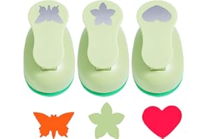 UCEC 3 Pcs Crafts Punch Set, Paper Punches for Crafts - Butterflies, Petals, Hearts, Craft Hole Punch for DIY, Scrapbooking, Greeting Cards, Gift Packaging, Pattern Size: 5/8 Inch