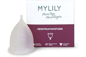 MYLILY® Coppetta mestruale | 100% silicone medico I Periodo I Sostenibile & risparmio I coppetta mestruazione | Senza BPA e Latex | Riutilizzabile I M1