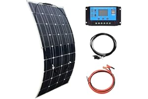 XINPUGUANG 100w 12v Pannello Solare flessibile kit di moduli in silicio monocristallino 10A regolatore solare per auto, roulotte, furgone, casa, camper, barca, batteria da 12v (100w)